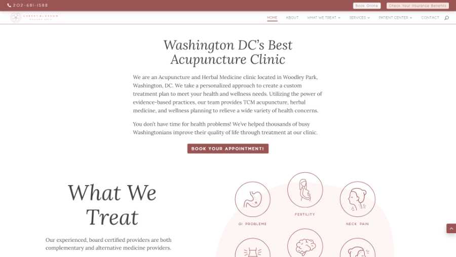 Cherry Blossom Healing Arts - desktop screenshot - what we treat