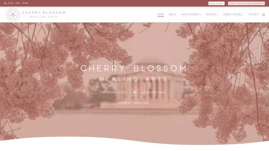 Cherry Blossom Healing Arts - desktop screenshot - home splash