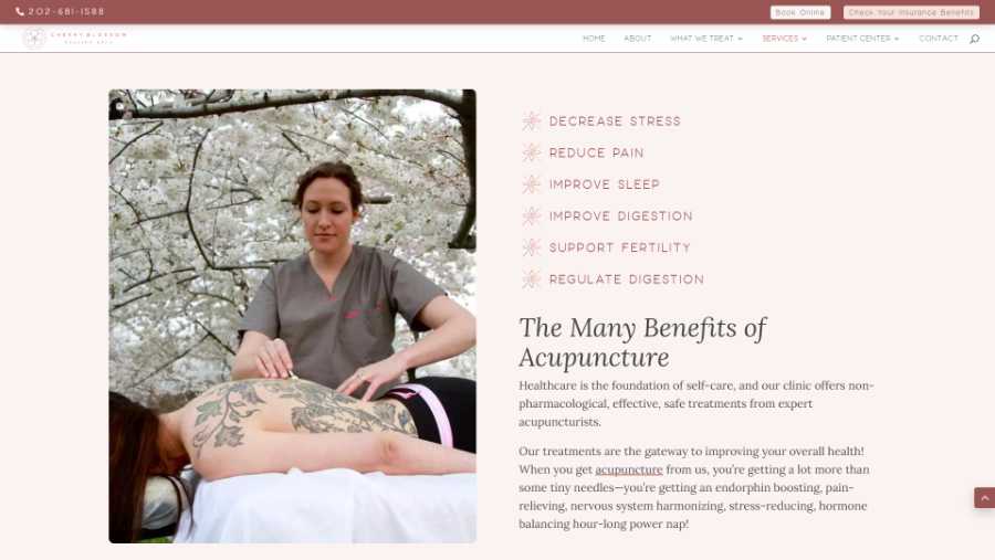 Cherry Blossom Healing Arts - desktop screenshot - services