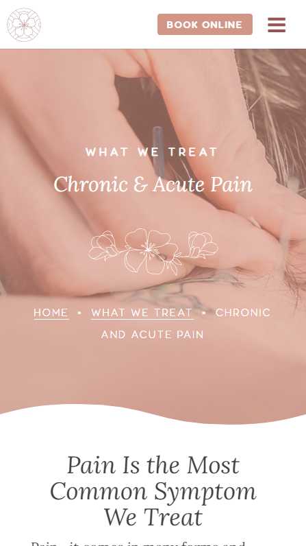 Cherry Blossom Healing Arts - mobile screenshot - chronic pain splash