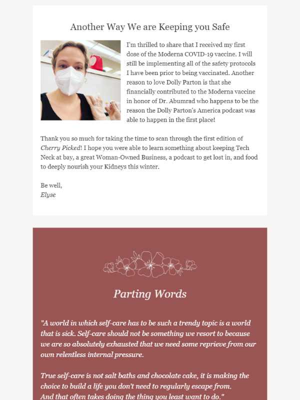 Cherry Blossom Healing Arts - newsletter screenshot - sign off