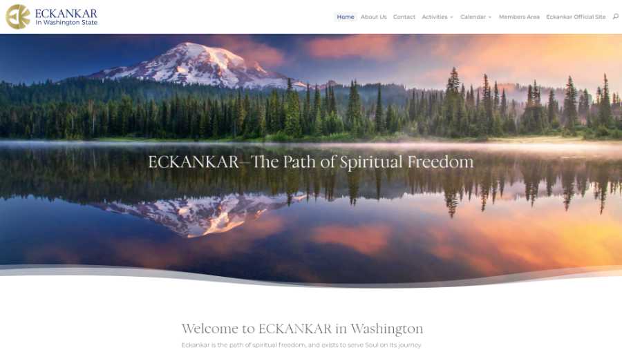 Eckankar in Washington State -  desktop screenshot - hm page - splash