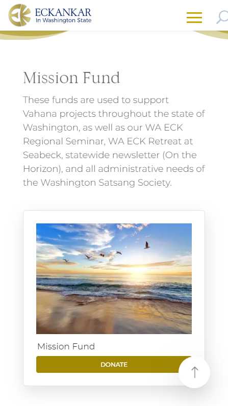 Eckankar in Washington State - mobile screenshot - donations - mission fund