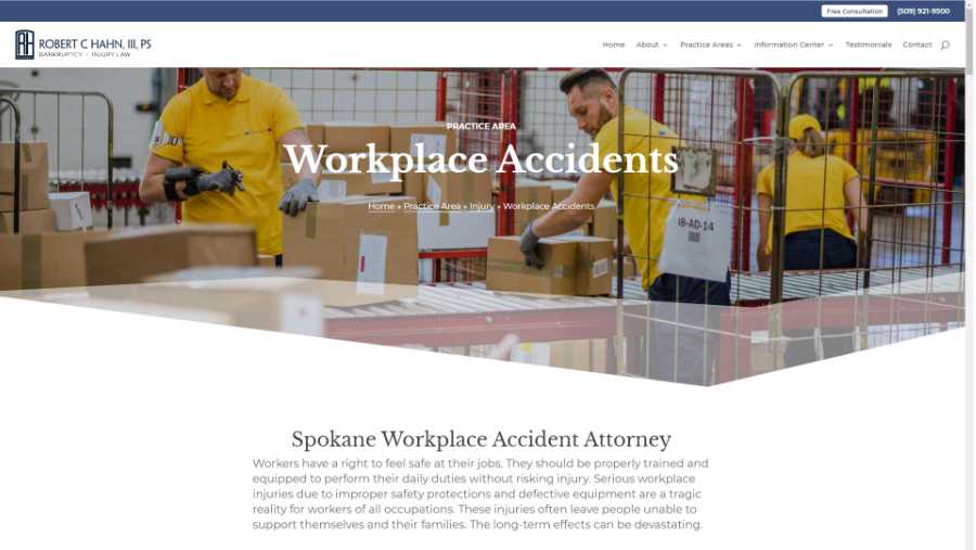 screenshot - workplace accidents page