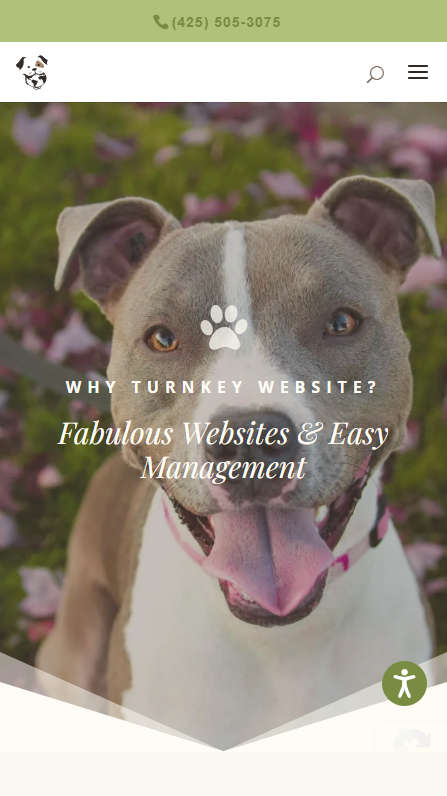 Mobile screenshot of Trunkey Dog Breeding Websites' Why Turnkey Website page - splash header