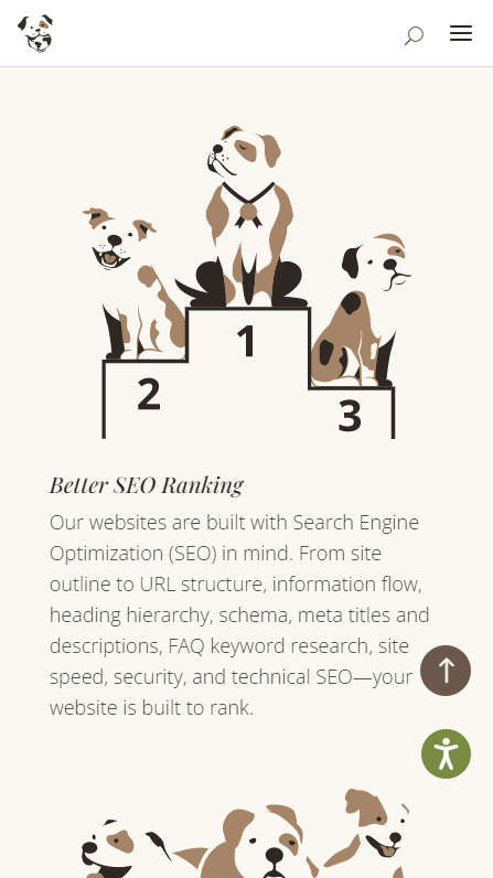 Mobile screenshot of Trunkey Dog Breeding Websites' Why Turnkey Website page - Better SEO Ranking
