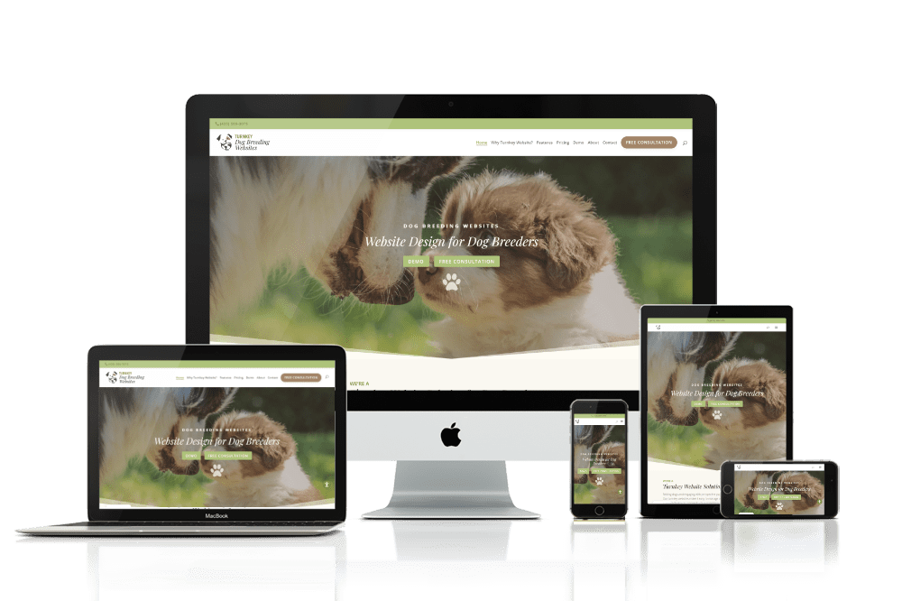 Turnkey Dog Breeding Websites device mockup
